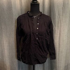 Point Sur Black Long-Sleeve Button-Down Shirt - Casual Textured Style